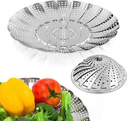 Stainless Steel Steamer basket for Veggie/Seafood with Safety Tool