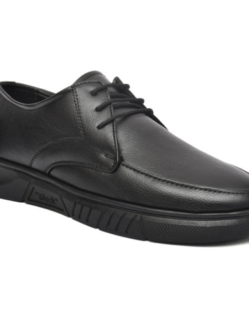 Genuine Leather Derby Lace Up For Men (Black)