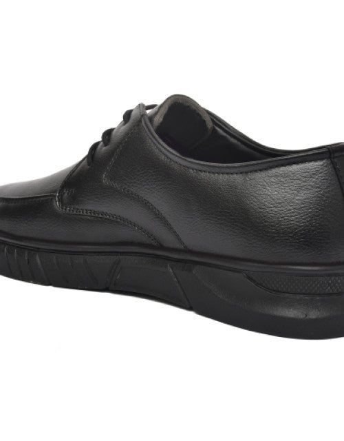 Genuine Leather Derby Lace Up For Men (Black)